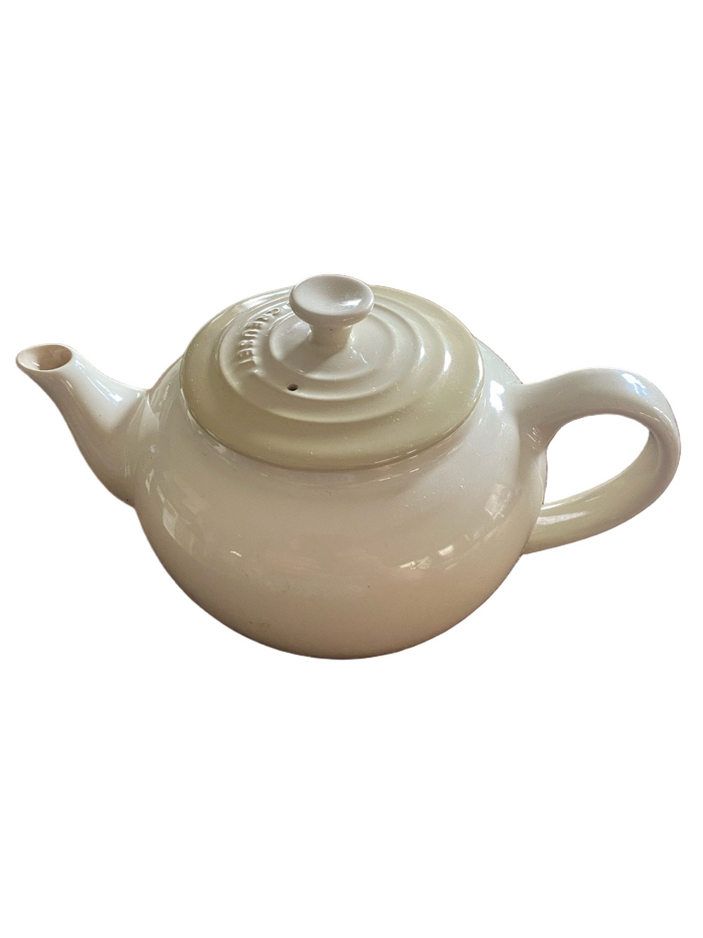 Le Creuset Cream small Ceramic Teapot with Light Beige Lid